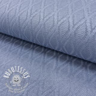 Tissu maille tricot jacquard Diamond baby blue