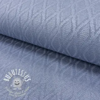 Tissu maille tricot jacquard Diamond baby blue