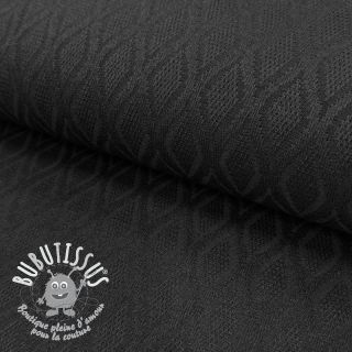 Tissu maille tricot jacquard Diamond black