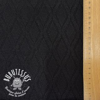 Tissu maille tricot jacquard Diamond black