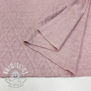 Tissu maille tricot jacquard Diamond light pink