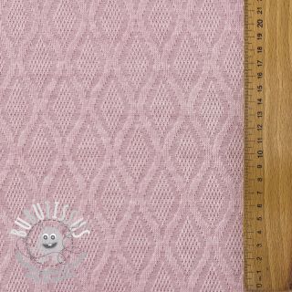 Tissu maille tricot jacquard Diamond light pink