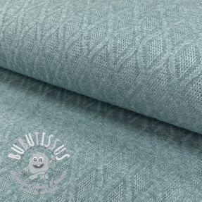 Tissu maille tricot jacquard Diamond ocean blue