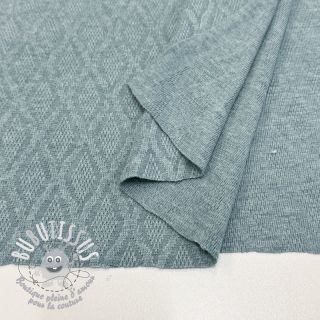 Tissu maille tricot jacquard Diamond ocean blue
