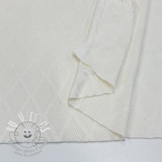 Tissu maille tricot jacquard Diamond off white