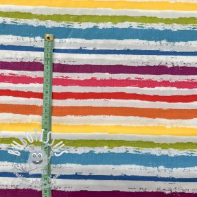 Tissu coton Big stripes Snoozy multirainbow