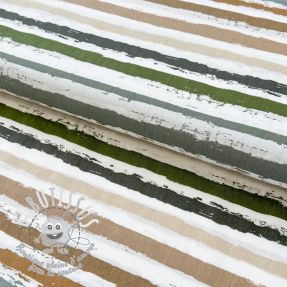 Tissu coton Big stripes Snoozy old green