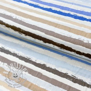 Tissu coton Big stripes Snoozy old blue