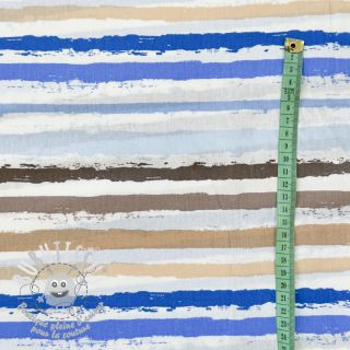Tissu coton Big stripes Snoozy old blue