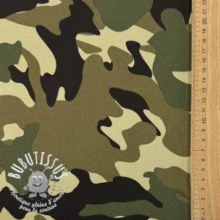 JEANS DENIM STRETCH Camouflage camo green