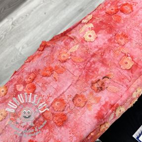 Tissu coton TIE DYE EMBROIDERY Poppy design K 2nd class