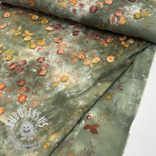 Tissu coton TIE DYE EMBROIDERY Poppy design O