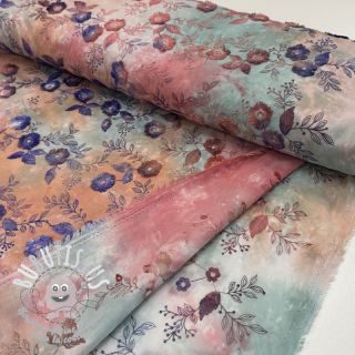 Tissu coton TIE DYE EMBROIDERY Poppy design R