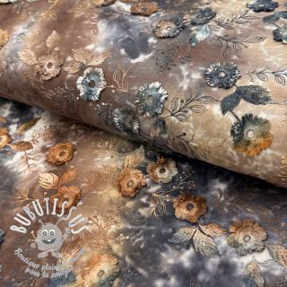 Tissu coton TIE DYE EMBROIDERY Poppy design M