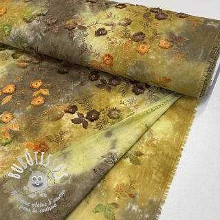 Tissu coton TIE DYE EMBROIDERY Poppy design P