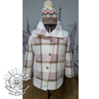 Tissu de manteau Bouclé Squares design C