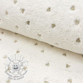 Tissu de manteau TEDDY Tossed hearts gold