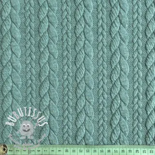Tissu maille tricot jacquard Cably dark green