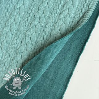 Tissu maille tricot jacquard Cably dark green