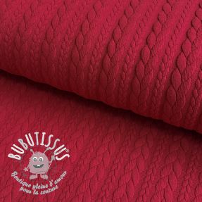 Tissu maille tricot jacquard Cably dark red