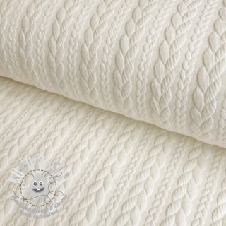 Tissu maille tricot jacquard Cably off white