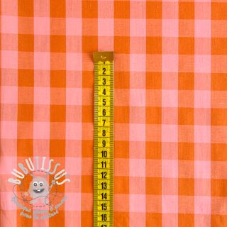 Tissu coton YARN DYED CHECKS orange salmon