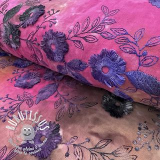 Tissu coton TIE DYE EMBROIDERY Poppy design A