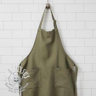 Lin lavé dark moss green