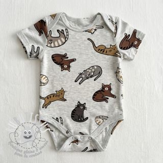 Jersey Lazy cats ecru melange