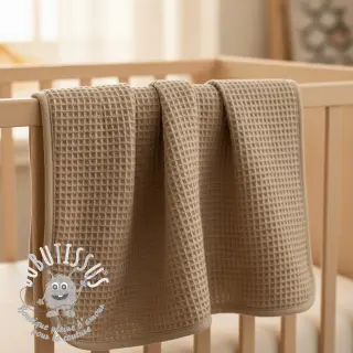Tissu nid d’abeille khaki