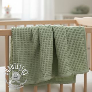 Tissu nid d’abeille dark mint