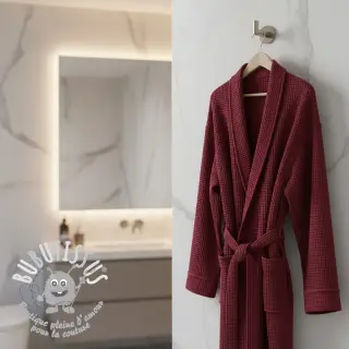 Tissu nid d’abeille bordeaux