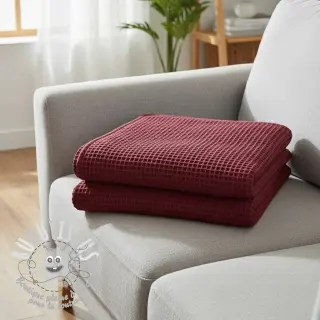 Tissu nid d’abeille bordeaux
