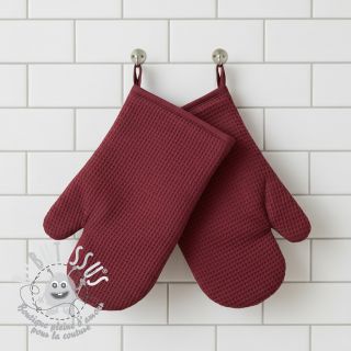 Tissu nid d’abeille bordeaux