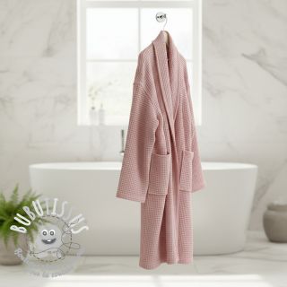 Tissu nid d’abeille bleached rose