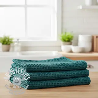 Tissu nid d’abeille petrol
