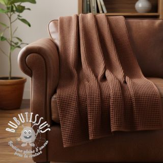 Tissu nid d’abeille brique