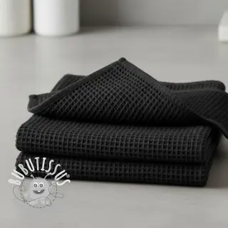 Tissu nid d’abeille black