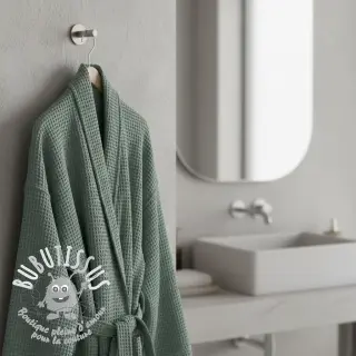 Tissu nid d’abeille dark green
