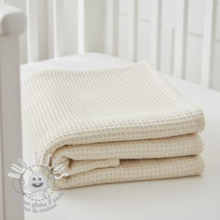 Tissu nid d’abeille ecru