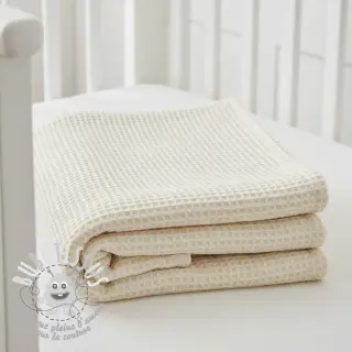 Tissu nid d’abeille ecru