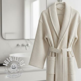 Tissu nid d’abeille ecru