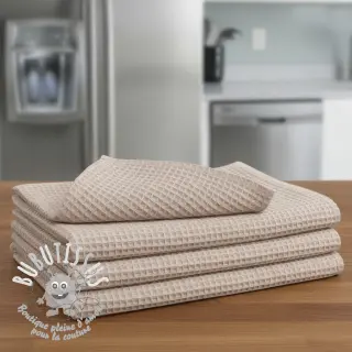 Tissu nid d’abeille light beige