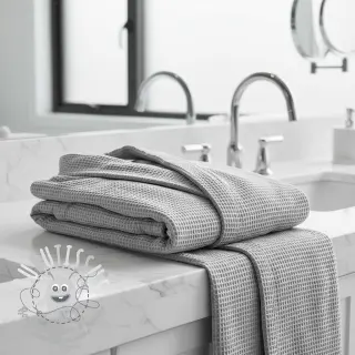 Tissu nid d’abeille light grey