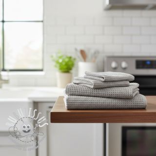 Tissu nid d’abeille light grey