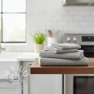 Tissu nid d’abeille light grey