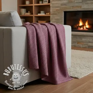 Tissu nid d’abeille mauve