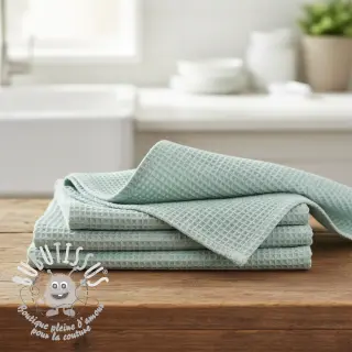 Tissu nid d’abeille mint