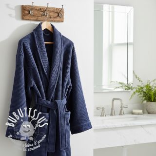 Tissu nid d’abeille navy