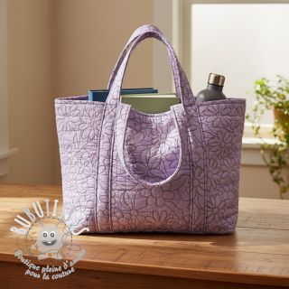 Tissu matelassé Flowers lavender